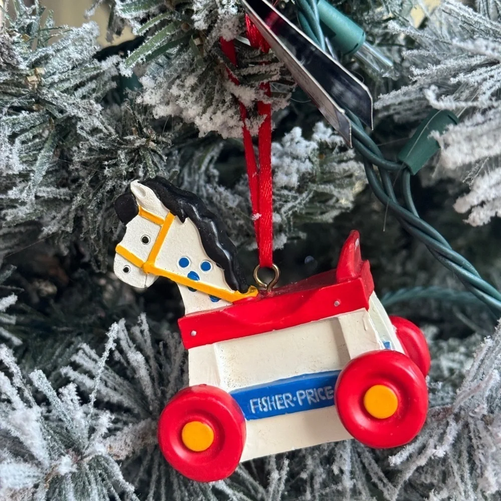 Vintage Rocking Horse ornament department 56 fisher price baby Christmas tree